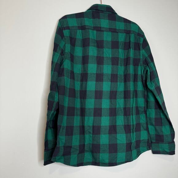 Alesbury Fireside Brushed Flannel Shirt Green Navy Check NWT Men Size Medium - Picture 5 of 8